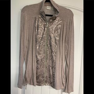 Zenergy by Chico’s size 3 sequins pattern on front full zipper